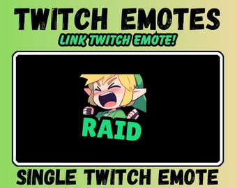 Single Link RAID Twitch emote, streamer emotes, twitch sub emotes, cool emotes, text emotes, anime emotes, cute emotes, gaming emotes, chibi