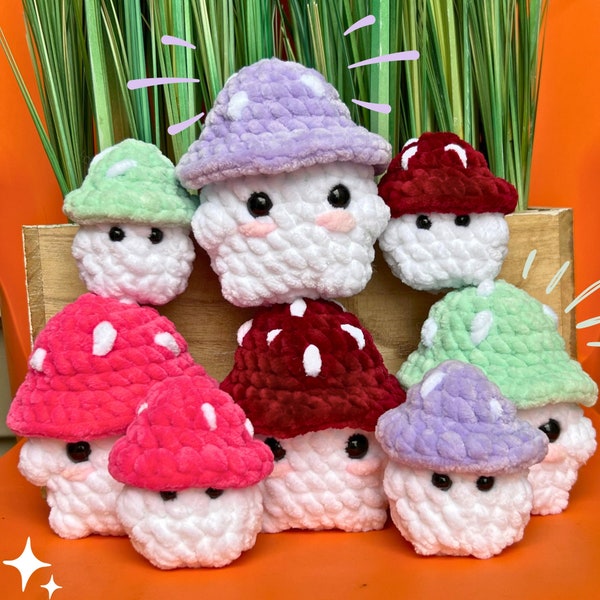 Mushroom Boy Crochet Plushie - Handmade plush, amigurumi, stuffed animal plushy