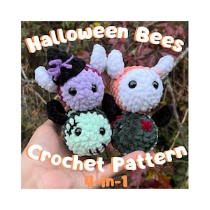 Halloween Crochet Bees Pattern: 4-in-1 Plushie Designs (Digital Download)