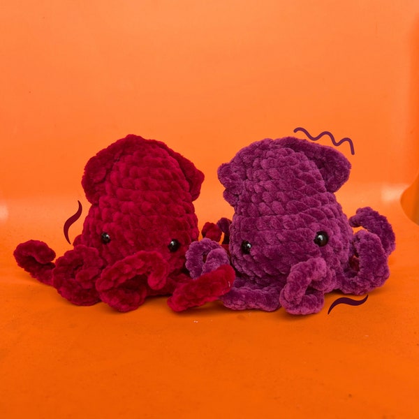 Squid Crochet Plushie | Handmade crochet squid, amigurumi, stuffed plushie, stuffed animal, sea animal plushy