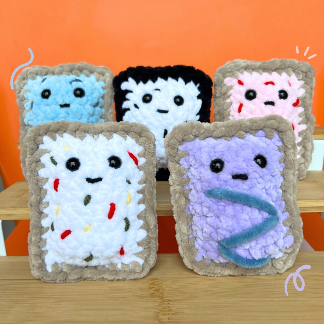 Mini Toaster Pastry Crochet Plushie Strawberry, Cookies & Creme, Wild