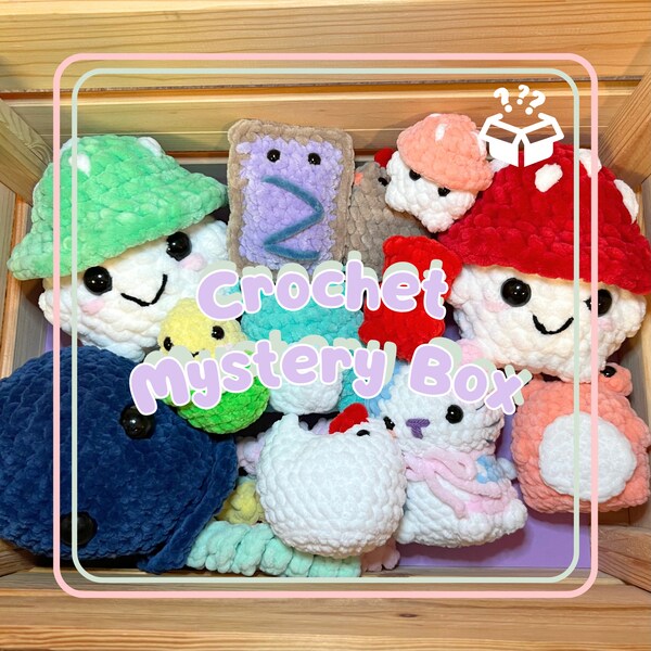 Crochet Plushie Mystery Bag Box | Surprise Box, Handmade Amigurumi, Stuffed Animal, blindbox surprise, crochet animal surprise, mystery gift