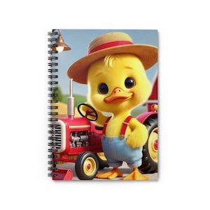 Cuaderno espiral con animales de granja, ideal para niños, útiles escolares, regalos, papelería y diario.