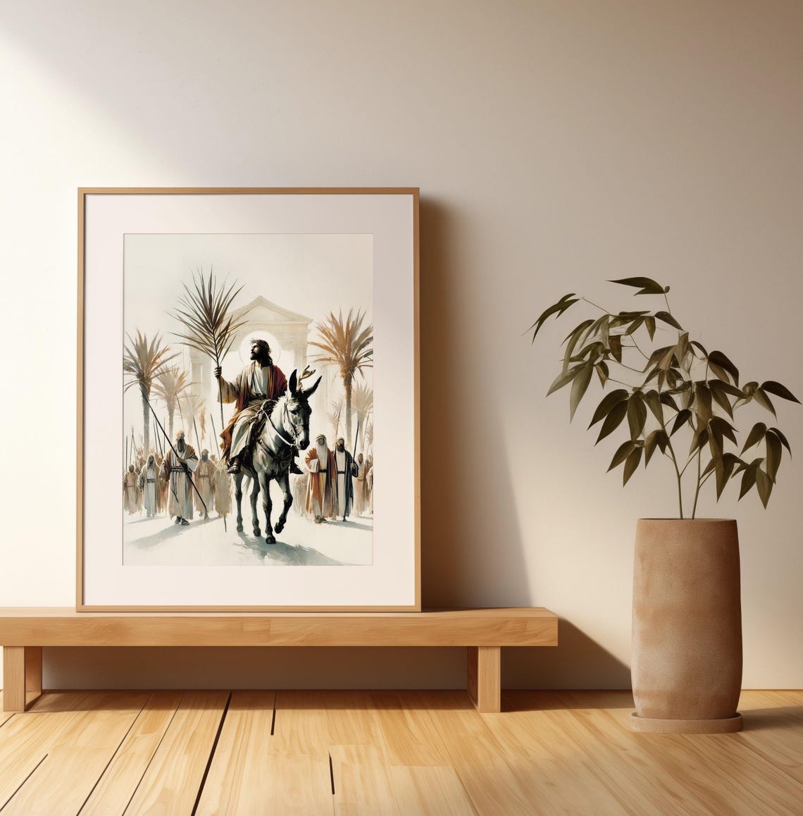 Palm Sunday | Jesus Riding a Donkey | Christian Watercolor Wall Art ...