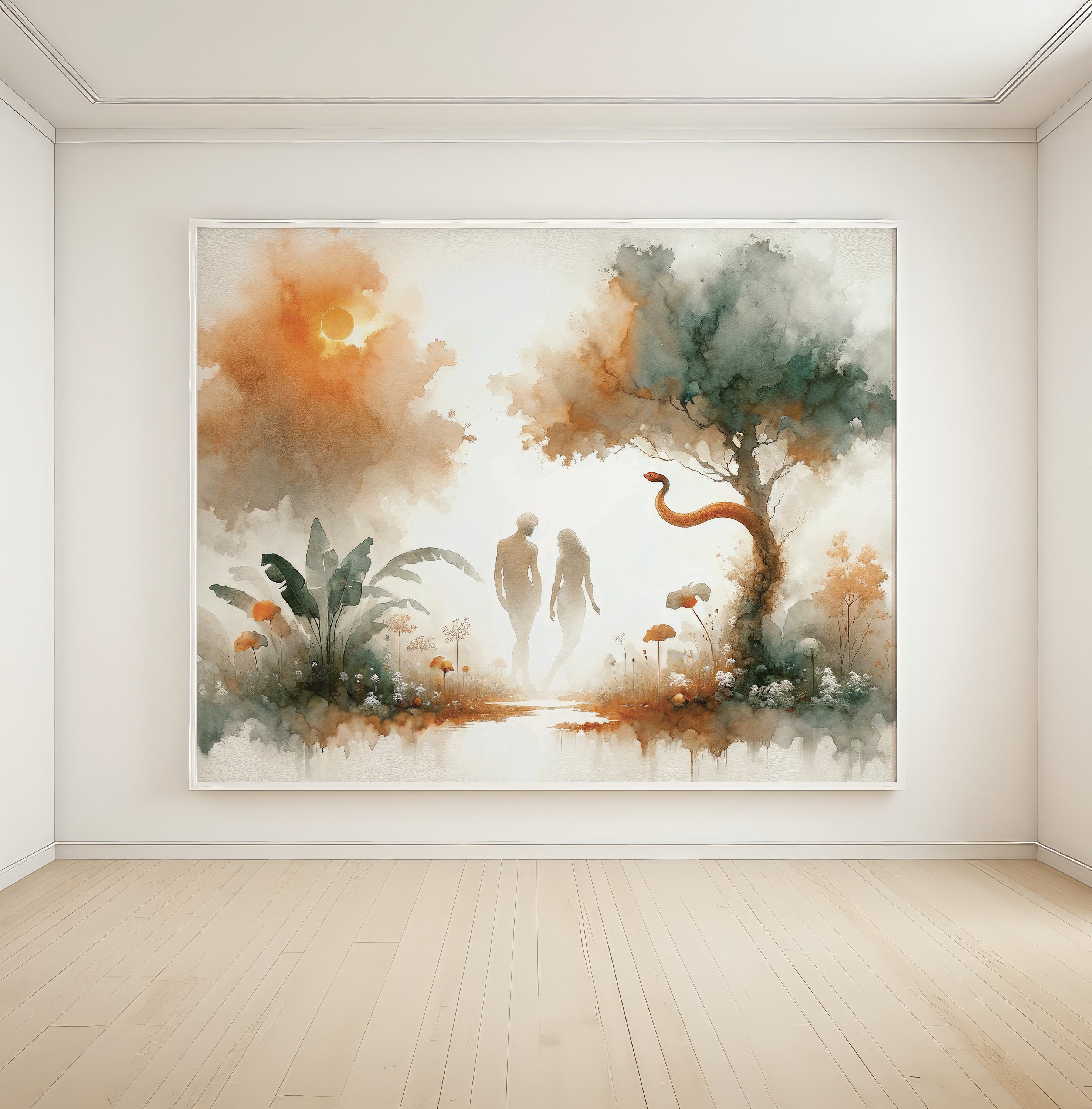 Adam and Eve Art | Garden of Eden Print | Creation Story | Christian ...