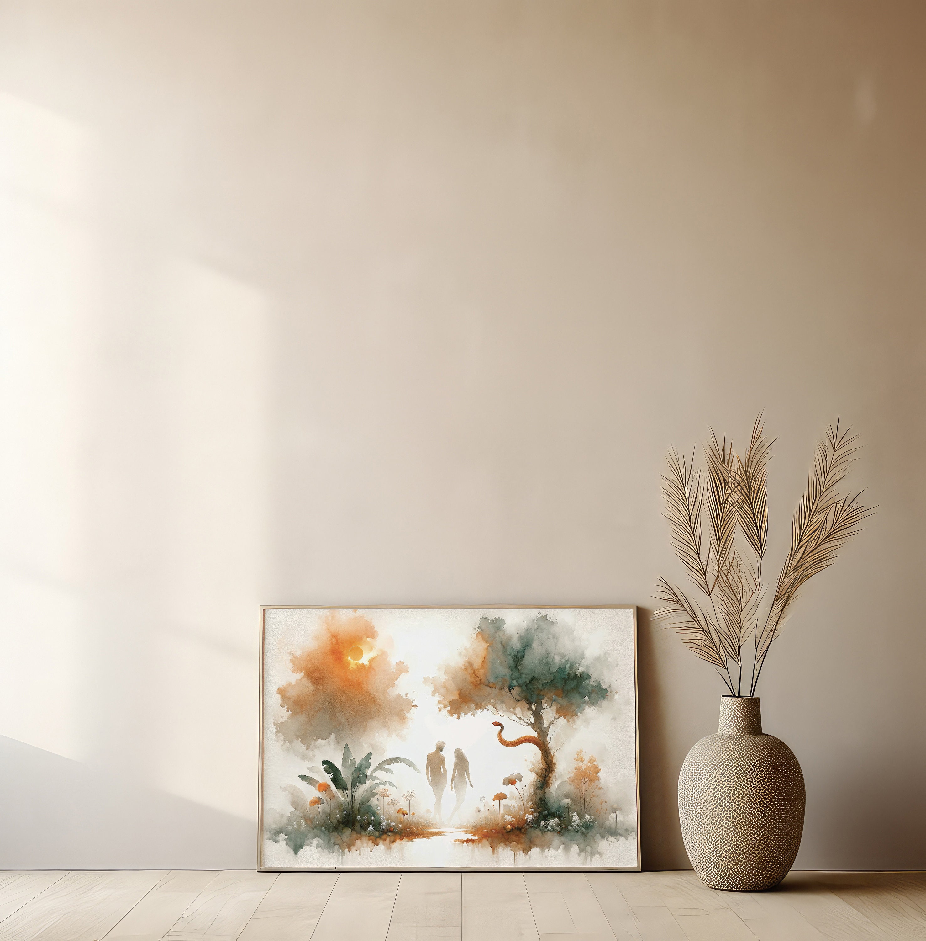 Adam and Eve Art | Garden of Eden Print | Creation Story | Christian ...