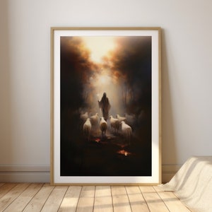The Good Shepherd, Digital Print, Sketches, Jesus Art, Bible Wall Art, Scripture Wall Art, Bible Verse, Printable, Christian Faith