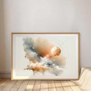 Creation of the Universe – Christian Abstract Wall Art, Genesis Inspired Print, Faith-Based Digital Download, Minimalist Spiritual Decor