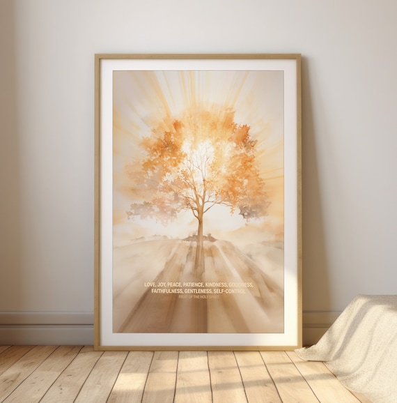 Fruit of the Holy Spirit | Watercolor Bible Verse Art | Christian Wall Art Digital Download