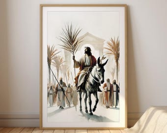 Jesus Riding Into Jerusalem on the Colt of a Donkey - Palm Sunday ...