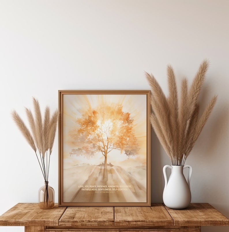 Fruit of the Holy Spirit | Watercolor Bible Verse Art | Christian Wall Art Digital Download image 7