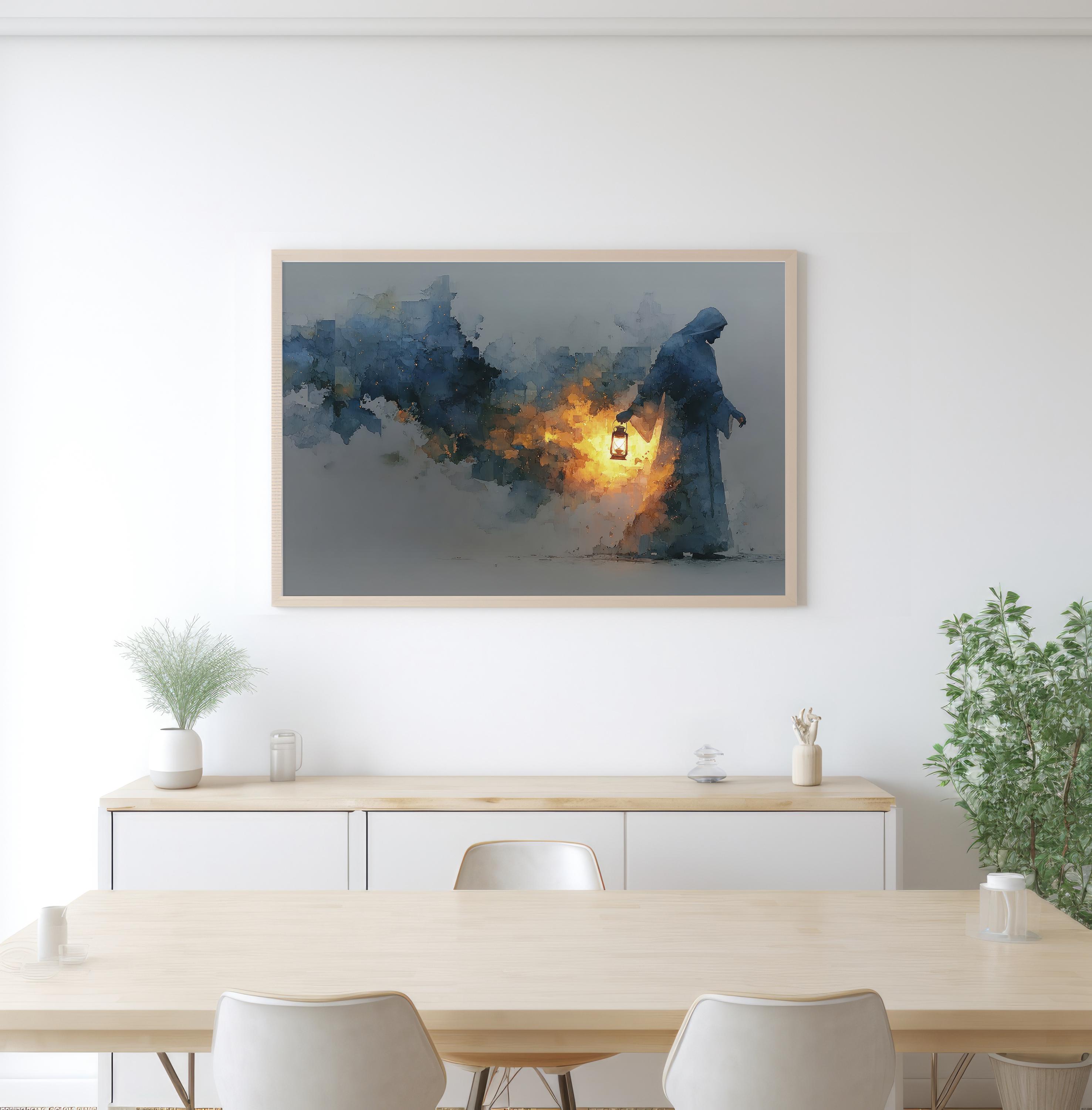 Light of the World | Jesus Lantern Watercolor | Modern Christian Wall ...