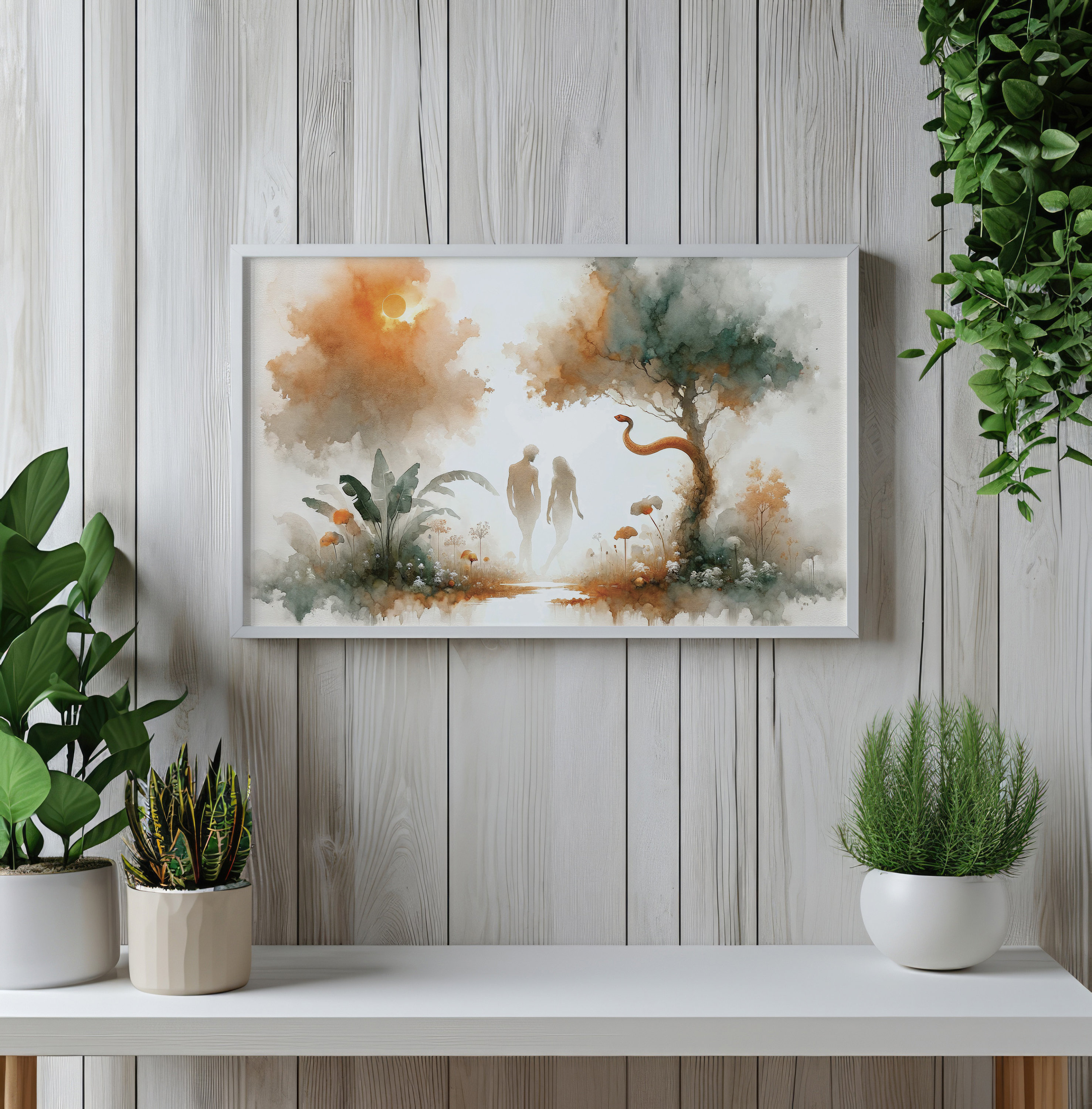 Adam and Eve Art | Garden of Eden Print | Creation Story | Christian ...