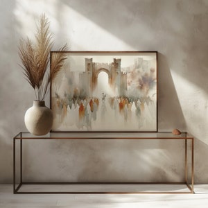 Palm Sunday | Jesus Riding a Donkey Watercolor Scene | Christian Wall ...
