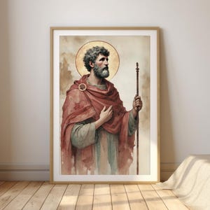 Apostle James Art | Saint James Print | Catholic Wall Decor | Watercolor Digital Download