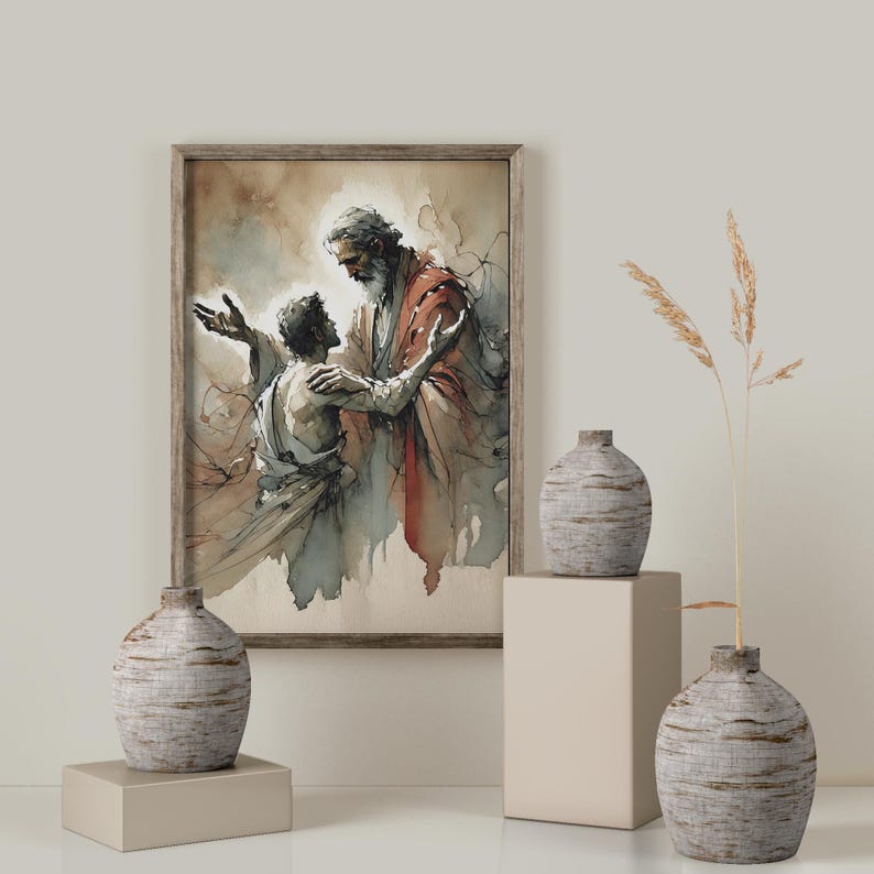 The Prodigal Son – Modern Christian Art Print of Mercy and Return - Etsy