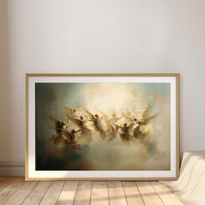 Jubelnde Engel Kunst | Himmlischer Chor Print | Weihnachtsengel Dekor | Aquarell Digitaler Download