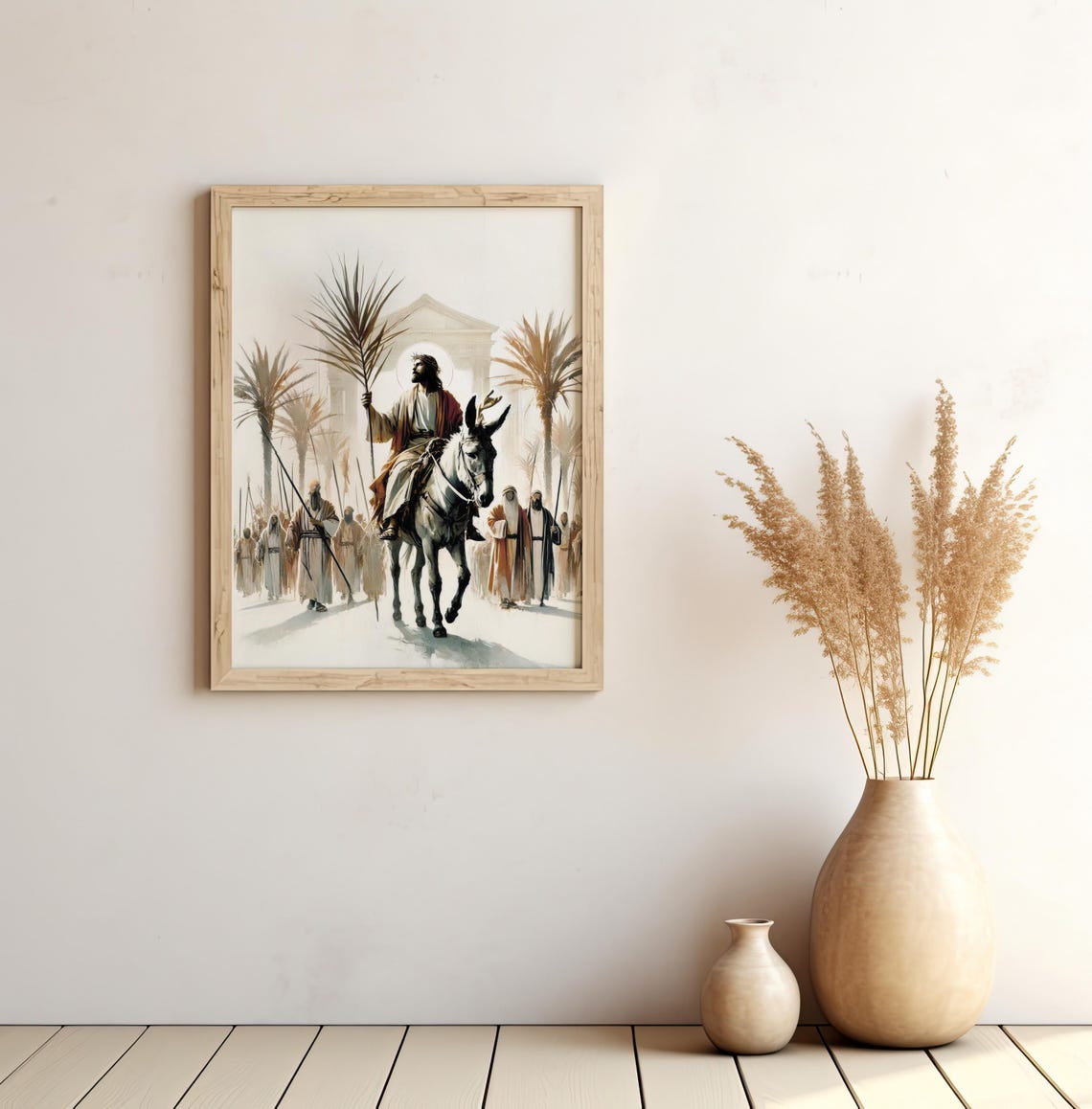 Palm Sunday | Jesus Riding a Donkey | Christian Watercolor Wall Art ...