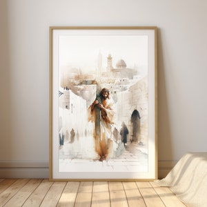 Jesus on the Way to Calvary | Christian Wall Art | Catholic Art | Modern Christian Art | Passion of Christ Print | Faith-Based Home Decor