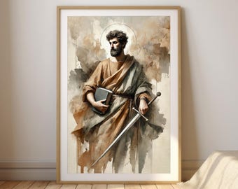 Apostle Paul | Watercolor Christian Bible Art | Modern Faith Wall Art Digital Download