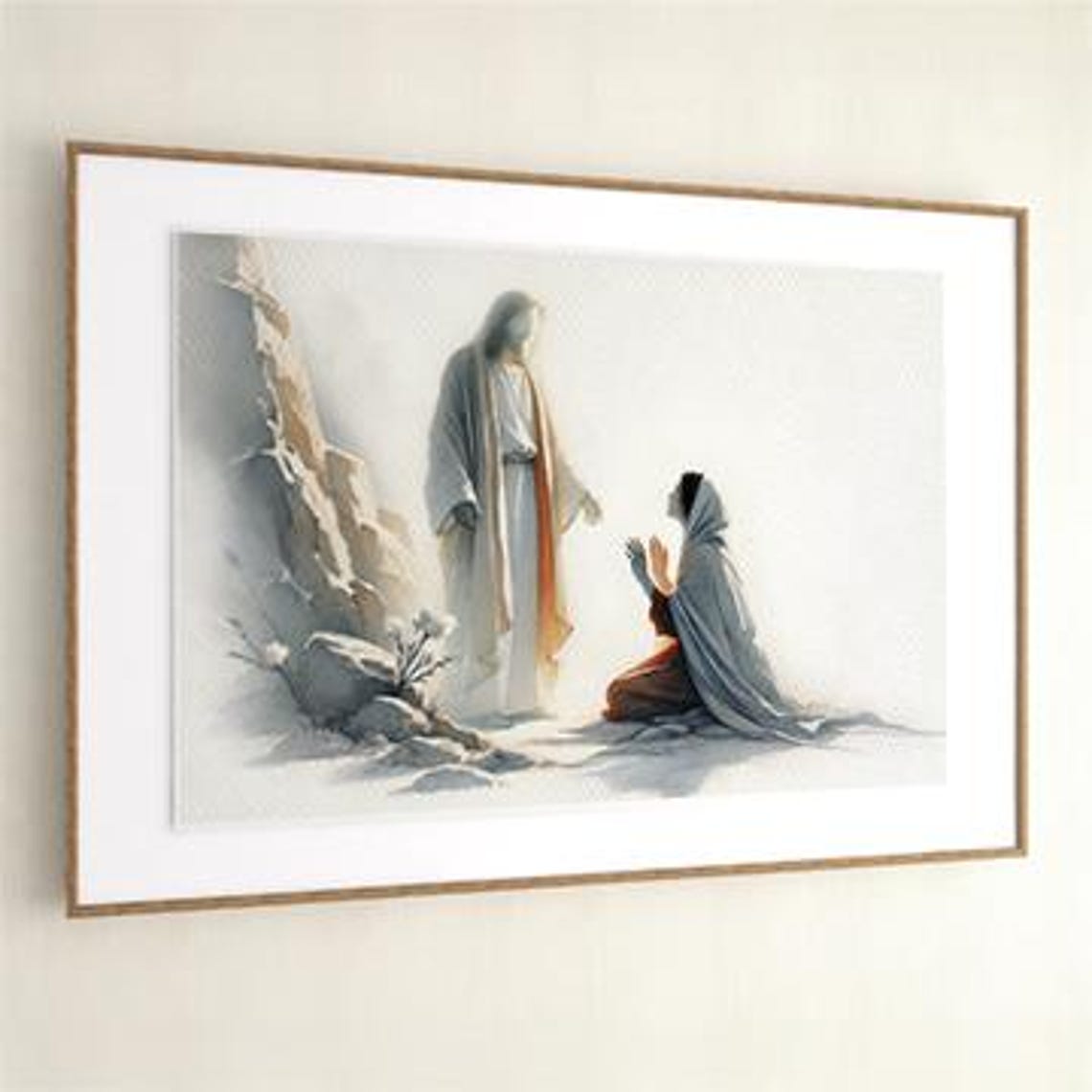 Risen Christ Appearing to Mary Magdalene – Easter Watercolor Print ...