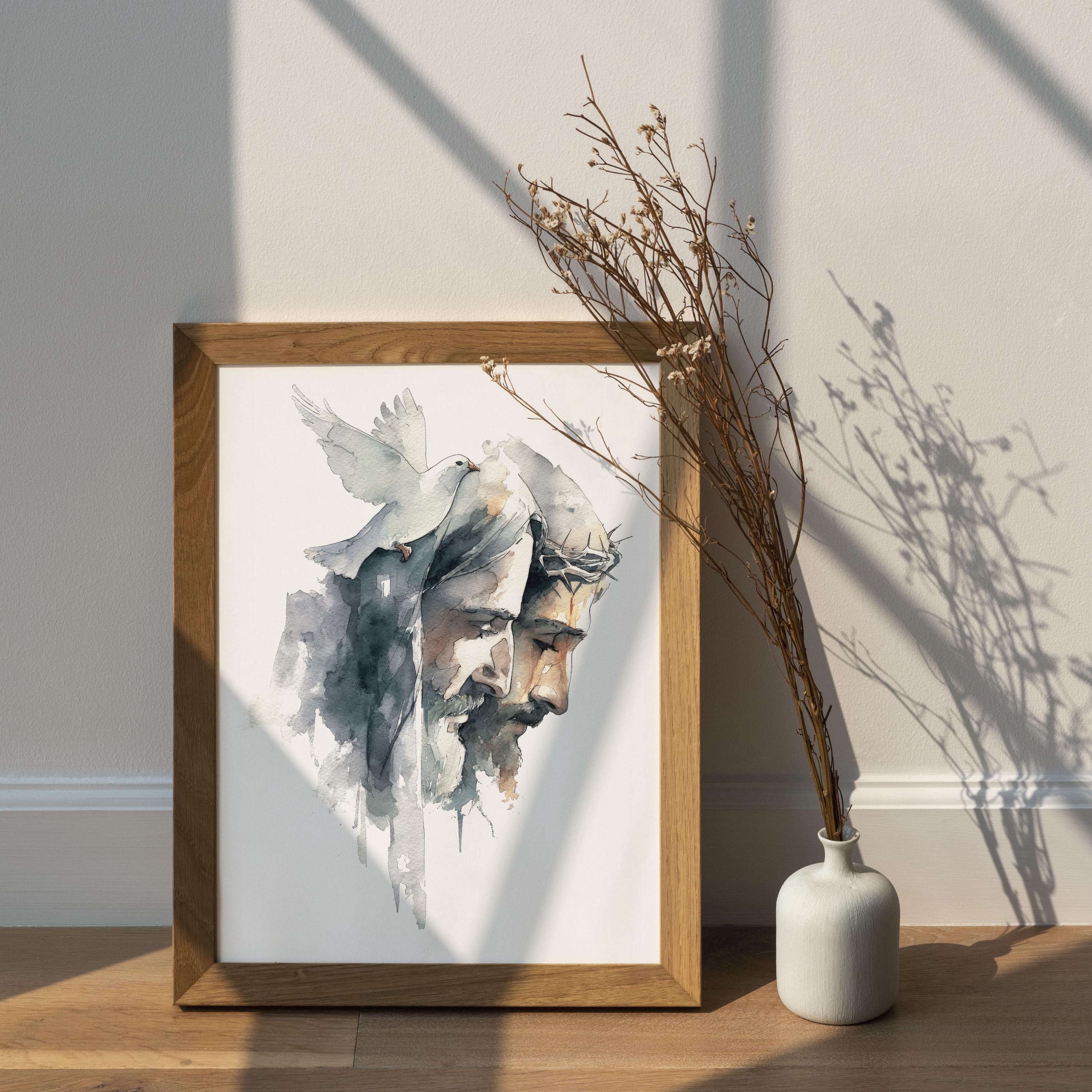 Trinity Abstract Holy Trinity | Abstract Watercolor of Father Son and Spirit | Christian ...