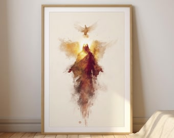 Holy Trinity | Abstract Watercolor Christian Art | Catholic Wall Art Digital Download