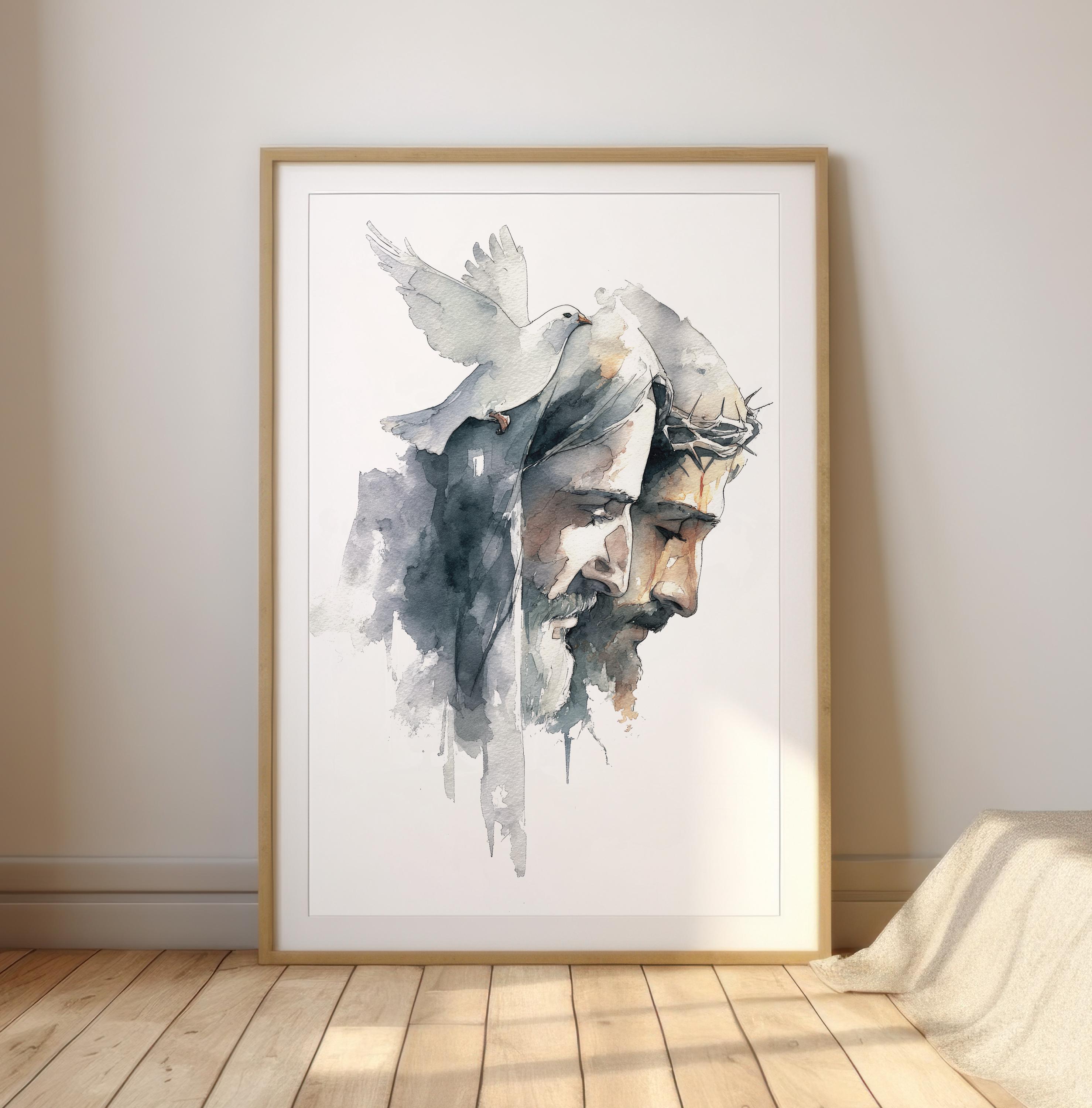Trinity Abstract Holy Trinity | Abstract Watercolor of Father Son and Spirit | Christian ...