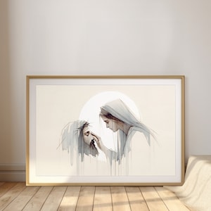 Your face, Lord, do I seek, Landscape, Digital Print, Jesus Wall Art, Watercolor Modern Artwork, Christian Art, Minimal LDS Home Decor