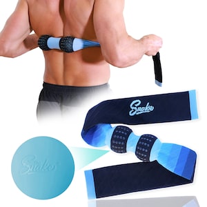 The Snake Deep Tissue Massage Roller - Double Lacrosse Balls, Trigger Point, Back Pain, Self Muscle Peanut Stick Foam Roller