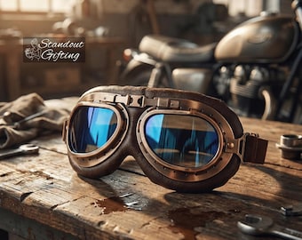 レトロなバイク用ゴーグル - バイカー、ATVライダー、クラシックヘルメットスタイルのアクセサリーに最適なヴィンテージスチームパンク風モトグラス