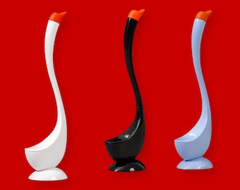 Porta scopino per WC a forma di cigno, set per la pulizia del bagno moderno e minimalista, con manico lungo e grazioso design a forma di cigno per il bagno.