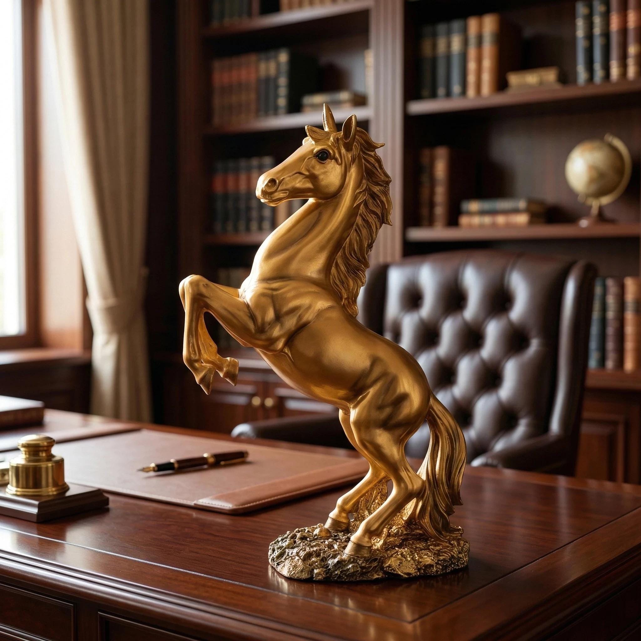 Gold horse statue - Etsy 日本