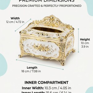 Luxury European Crown Tissue Box Cover, Decorative Napkin Case for Living Room, Elegant Vanity Tissue Holder for Home Hotel image 6