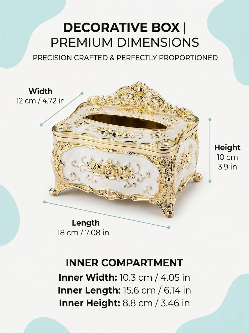 Luxury European Crown Tissue Box Cover, Decorative Napkin Case for Living Room, Elegant Vanity Tissue Holder for Home Hotel image 6