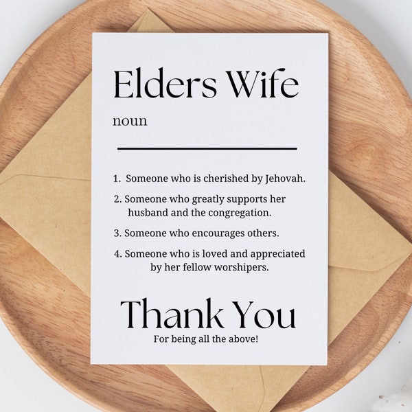 JW card, Elders wife card, JW gifts, jw pioneer, jw wife
