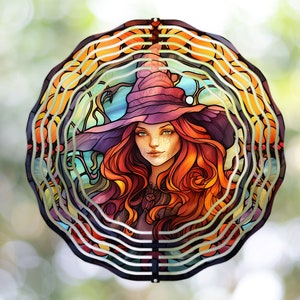 Niedliches Hexenwindspiel, runde Sublimationsdesigns png, runde Gartendekoration, digitaler Download