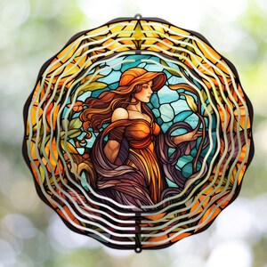 Niedliches Hexenwindspiel, runde Sublimationsdesigns png, runde Gartendekoration, digitaler Download
