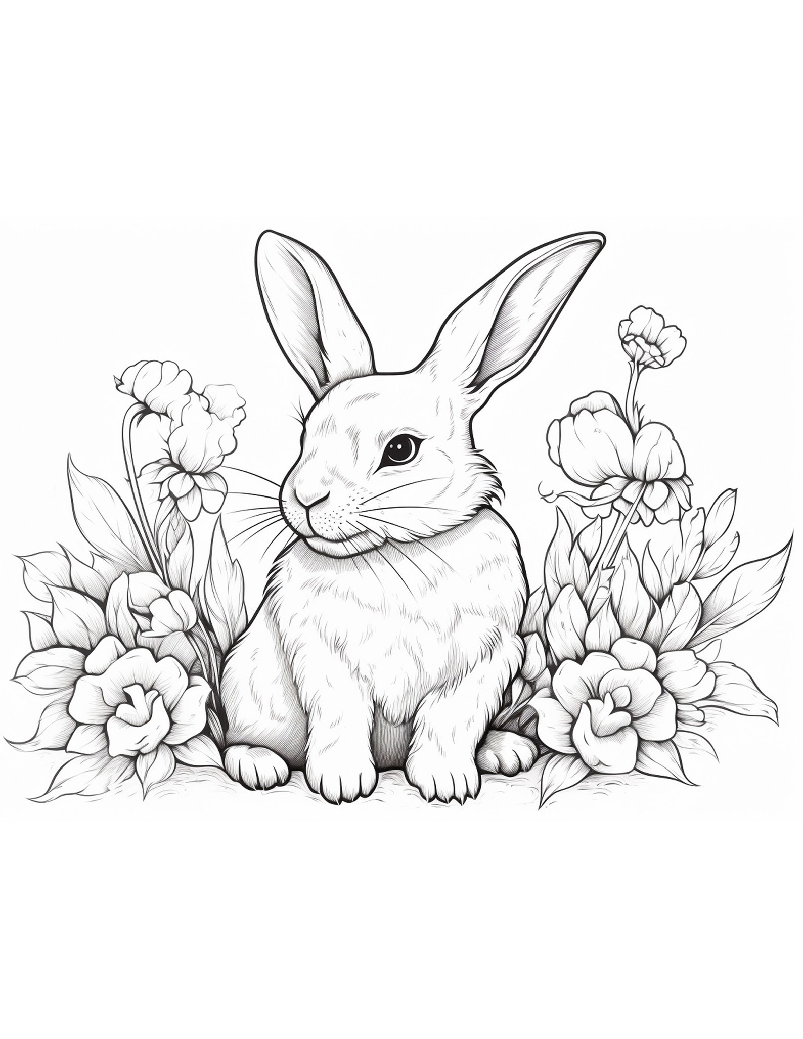 Easter Bunny Coloring Pages Bundle - Printable Baby Rabbit, Instant Download, Letter Size ...