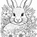 Easter Bunny Coloring Pages Bundle Printable Baby Rabbit Instant ...