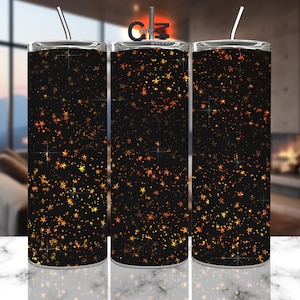 tumbler wrap glitterato nero e oro, tumbler wrap scintillante di coriandoli, disegni tumbler sublimatici, 20 oz skinny, download immediato png