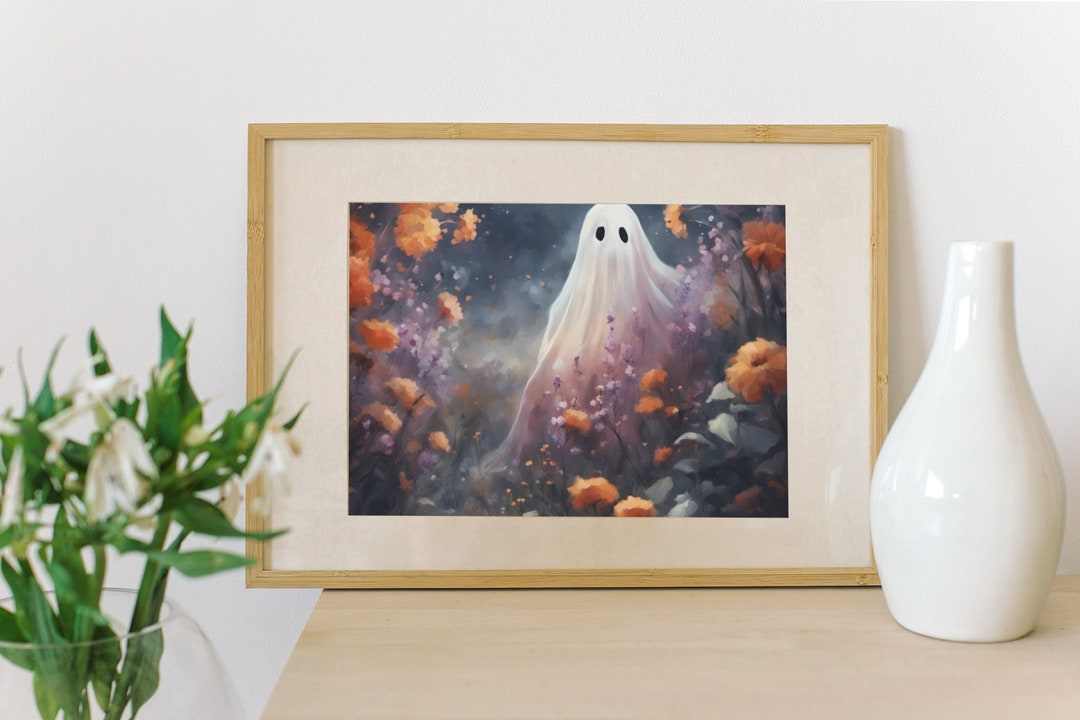 Floral Ghost Poster Dark Academia Halloween Dekor Halloween - Etsy