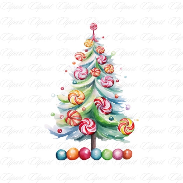 Lollipop Christmas Tree Clipart 4 High Quality PNG s, Christmas Clipart, Christmas Sweets Clipart, Christmas Decoration, Digital Download