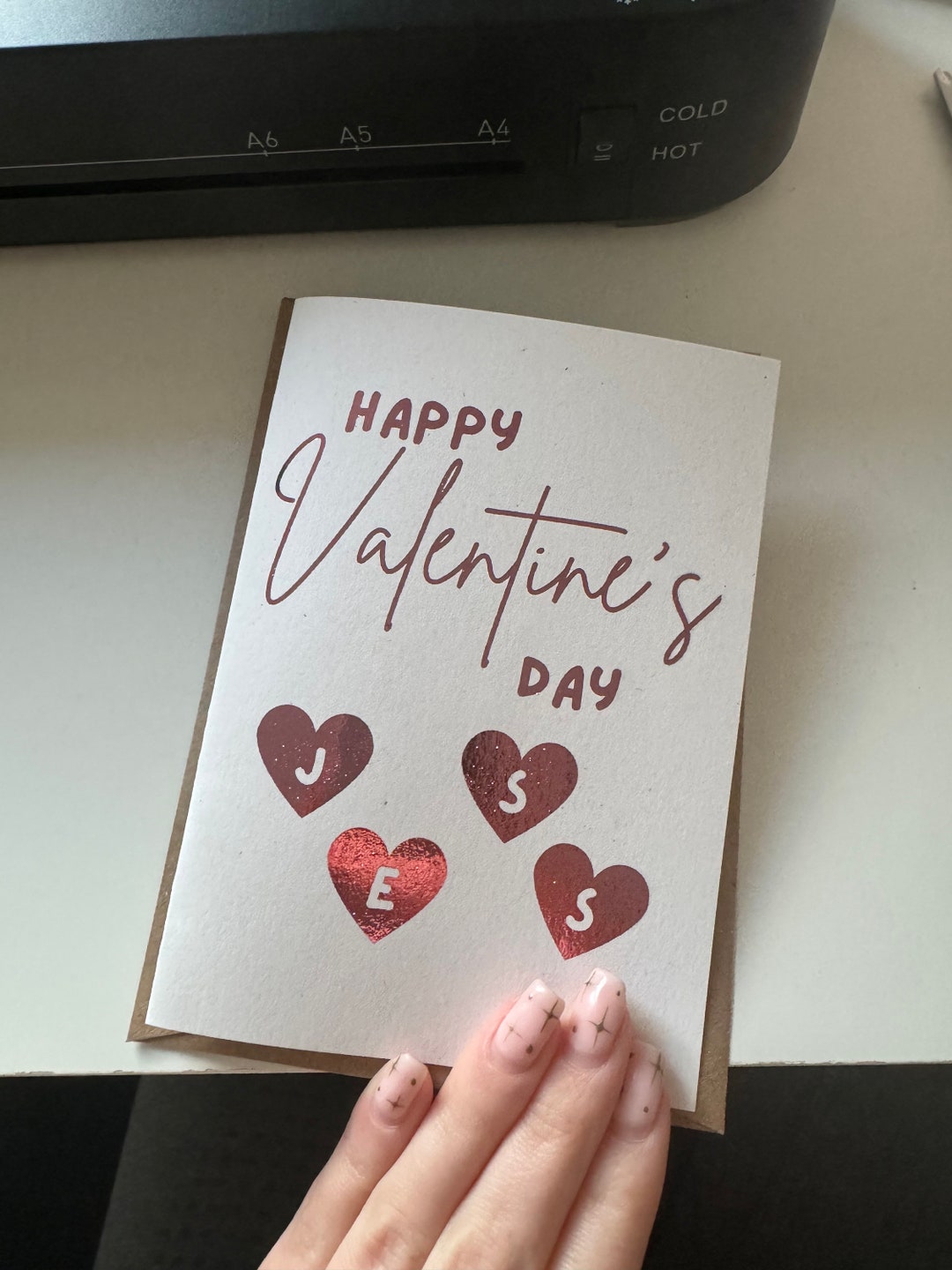 Hand Foiled happy Valentines Day Card Custom Name - Etsy