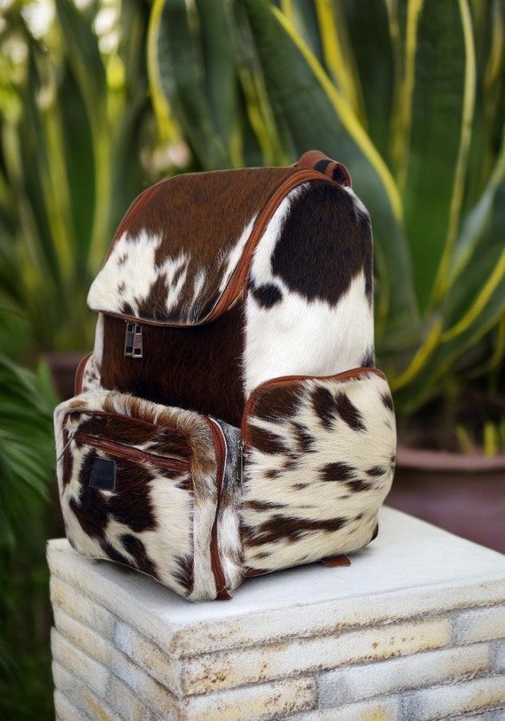 Vintage Cowhide Leather Backpack: Handmade Designer Tote Bag  display picture 1