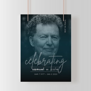 Funeral Welcome Sign | Celebration of Life Decoration | Large Funeral Poster | Memorial Sign | Funeral Decor | Blue Funeral Sign