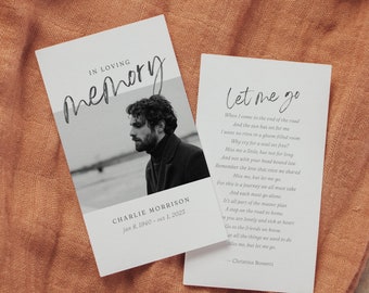 Funeral Prayer Card Template | Canva Prayer Card | Memorial Prayer | Prayer Poem | Obituary Template | Celebration of Life Template