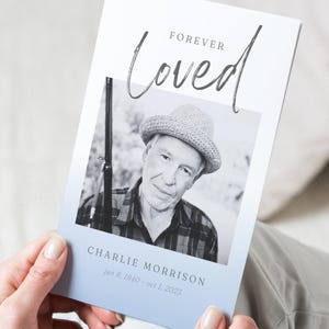 Programmasjabloon Fisherman Memorial: Celebration of Life (canva, digitale download)