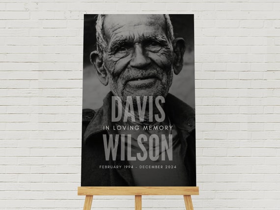 Funeral Poster | Funeral Sign | Memorial Sign | Funeral Poster Board | Funeral Welcome Sign | Funeral Photo Board | Memory Board
