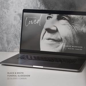 Funeral Slideshow Template | Memorial Service Slideshow Canva | Celebration of Life Presentation | Funeral Photo Tribute | Obituary Slides